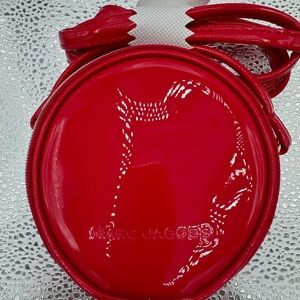 Marc Jacob’s Mini 4 inch Red Patent Leather Crossbody Round Circle Purse